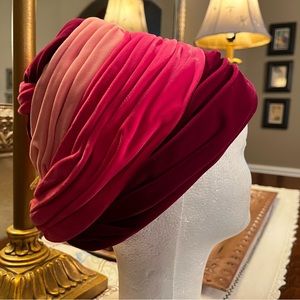 Vintage 50s 60s knotted velvet cocktail hat turban Best & Co Fifth Avenue